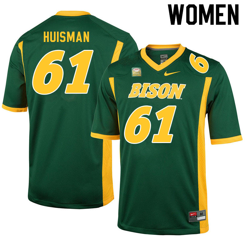 Women #61 Kody Huisman North Dakota State Bison College Football Jerseys Sale-Green - Click Image to Close
